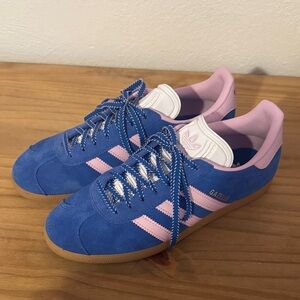 Adidas Women's Gazelle Sneakers in Blue and Pink